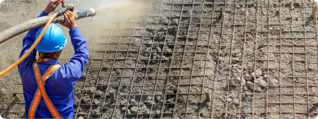 Béton projeté par voie humide